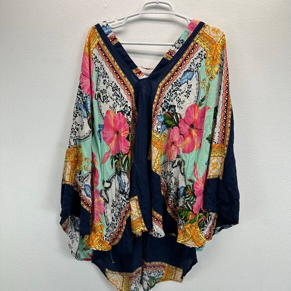 FARM Rio Kaftan Dress Floral Boho Small Kimono - Picture 3 of 12